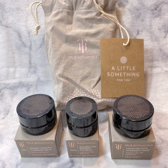 True Botanicals Gift Set 3pc in Draw-String Bag, Mask, Eye, Turmeric Cleansing - Picture 3 of 10